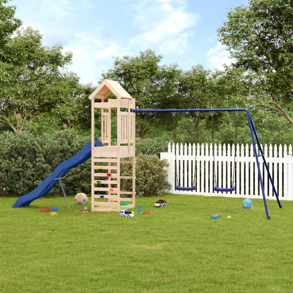 vidaXL Parque infantil de exterior madera maciza de pino