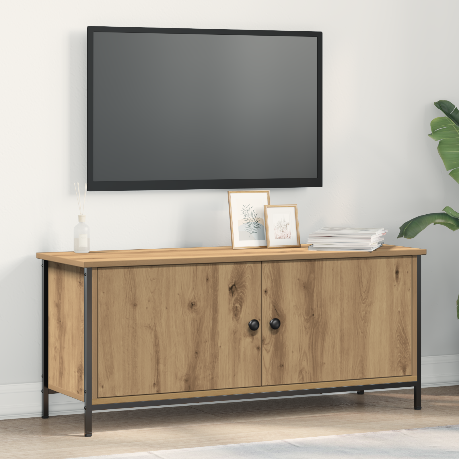 vidaXL Soporte de TV - Roble artesanal Madera 102 x 35 x 45 cm
