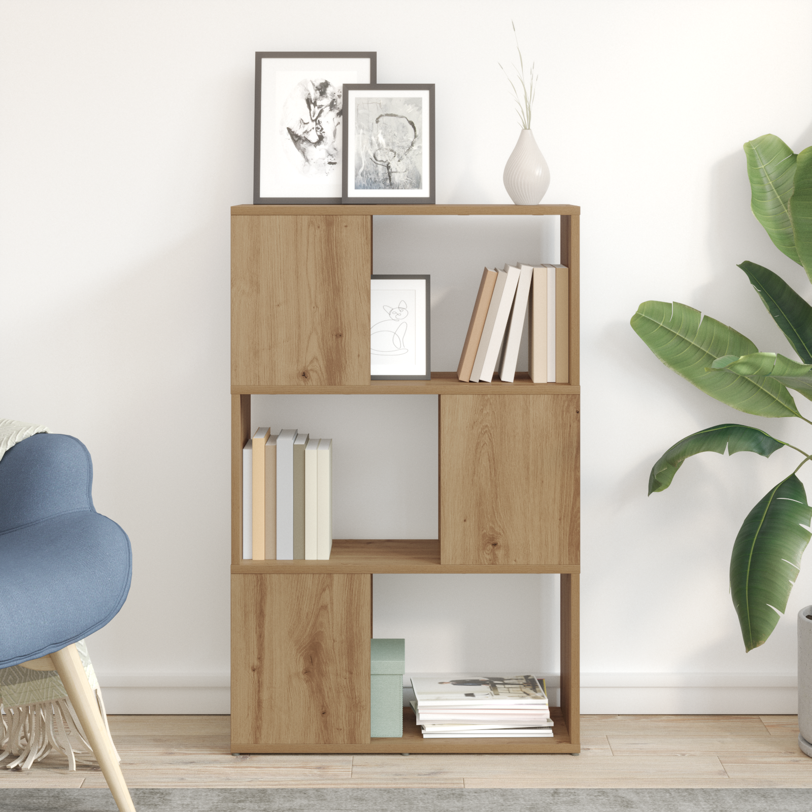 vidaXL Soporte para Libros Roble Artesanal Madera Ingenierada