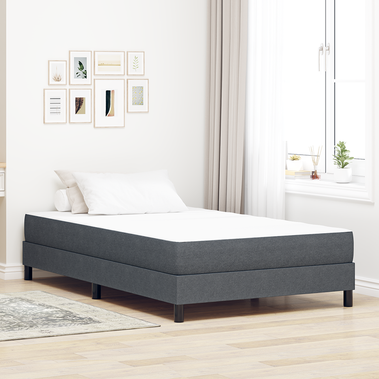 vidaXL Taschenfederkernmatratze Dunkelgrau Mittelhart 120x200x20 cm