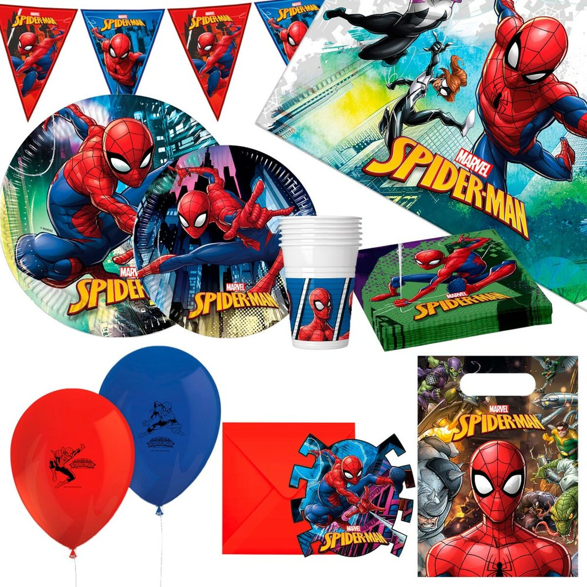 Set Articoli per feste Spider-Man 66 Pezzi