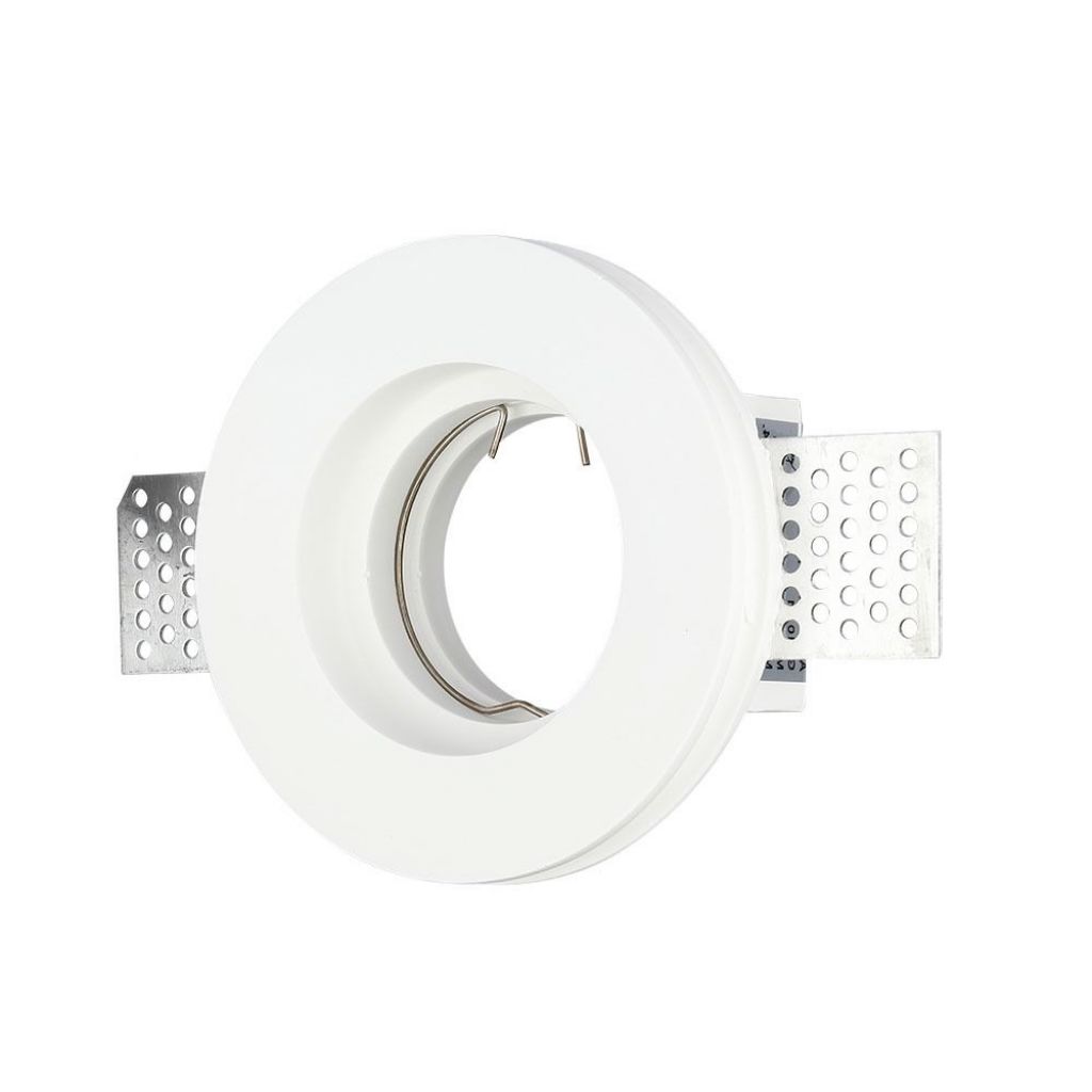 Gu10 Fitting Round Gypsum White