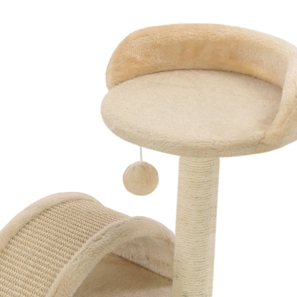 Albero Per Gatti Con Tiragraffi In Sisal 40cm Beige E Marrone - Image 5