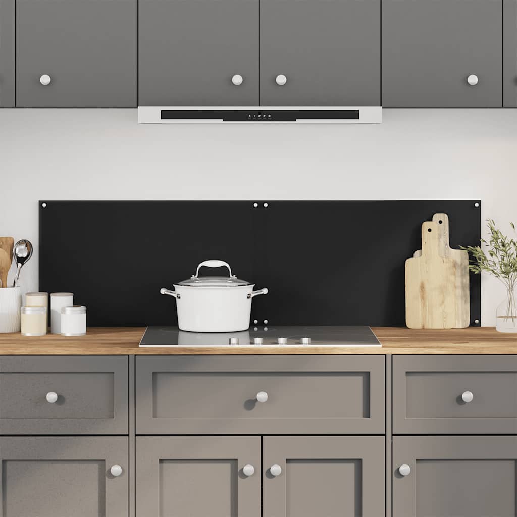 Paraschizzi Per Cucina 2 Pz Neri 70x50 Cm In Vetro Temperato