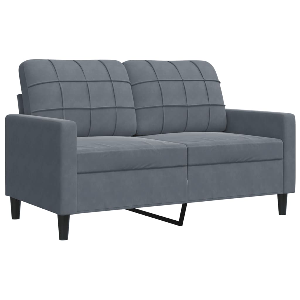 Set Di Divani 3 Pz Con Cuscini E Rinforzi Grigio Scuro Velluto - Image 5