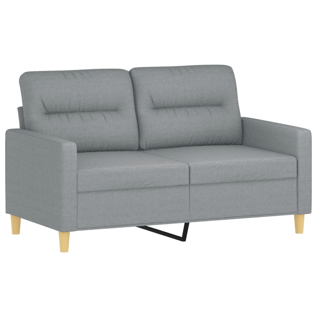 Set Di Divani 3 Pz Con Cuscini Grigio Chiaro In Tessuto - Image 3