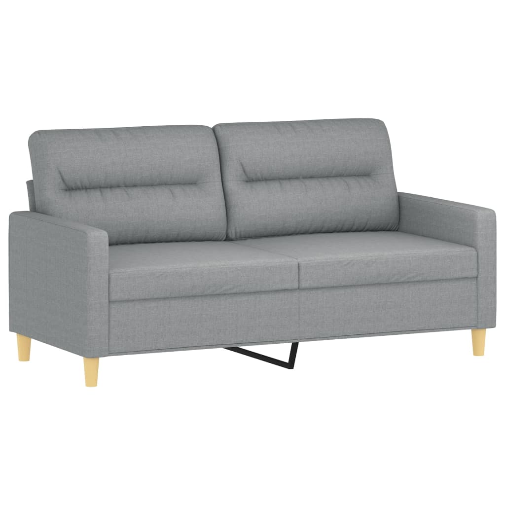 Set Di Divani 3 Pz Con Cuscini Grigio Chiaro In Tessuto - Image 4