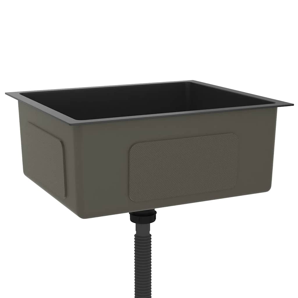 Lavello Da Cucina Artigianale Nero In Acciaio Inox - Image 4