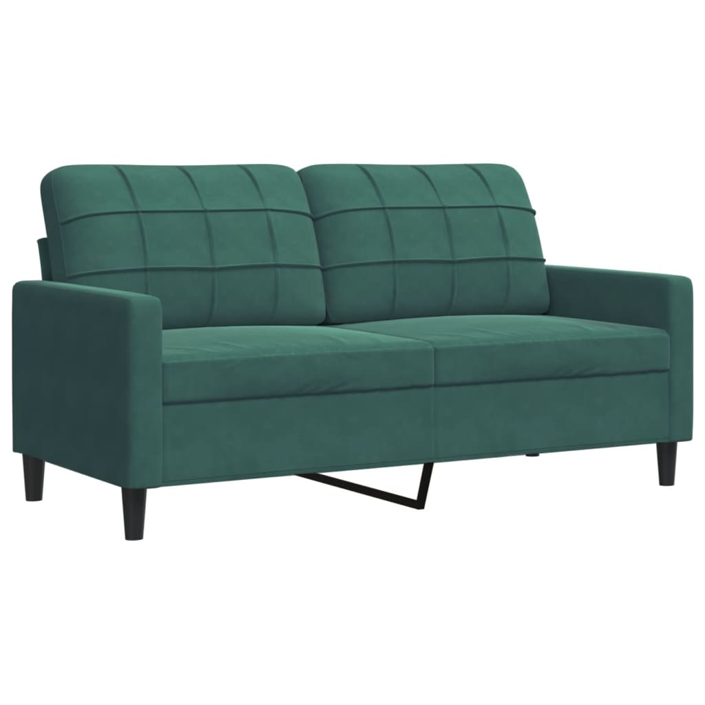 Set Di Divani 3 Pz Con Cuscini E Rinforzi Verde Scuro Velluto - Image 5
