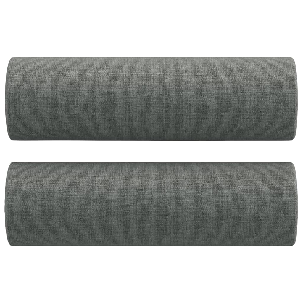 Set Di Divani 2 Pz Con Cuscini Grigio Scuro In Tessuto - Image 5