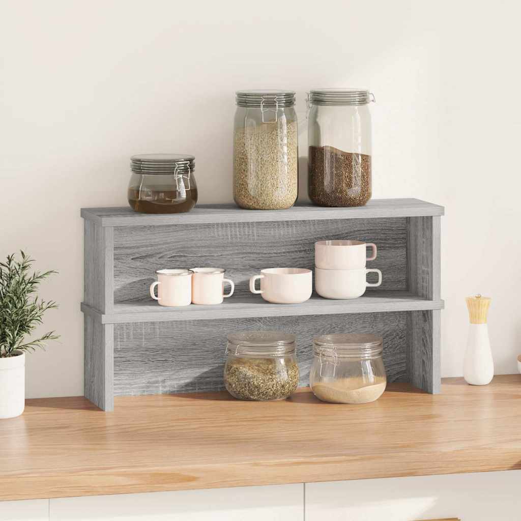 Scaffali Da Cucina Impilabili 2 Pz Grigio Sonoma 60x15x16 cm