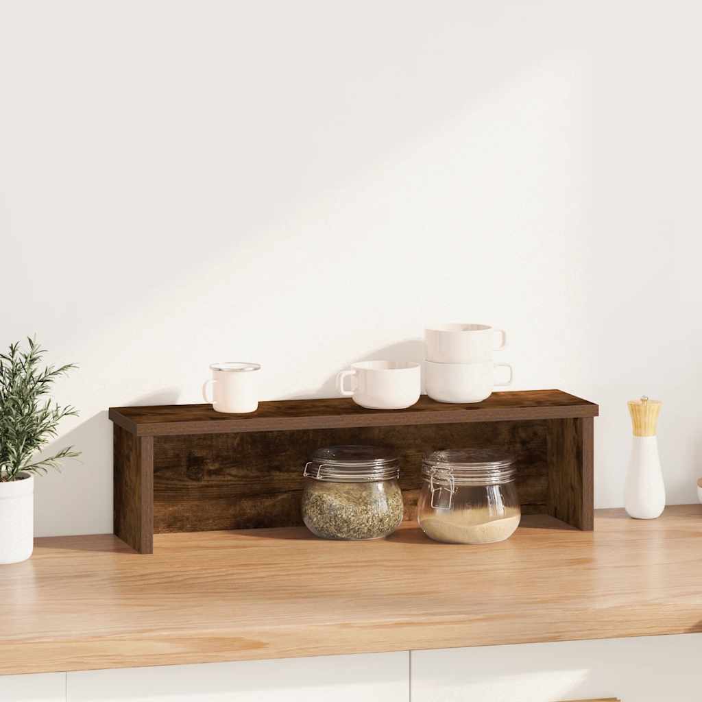 Scaffale Da Cucina Impilabile Rovere Fumo 50x15x16 cm