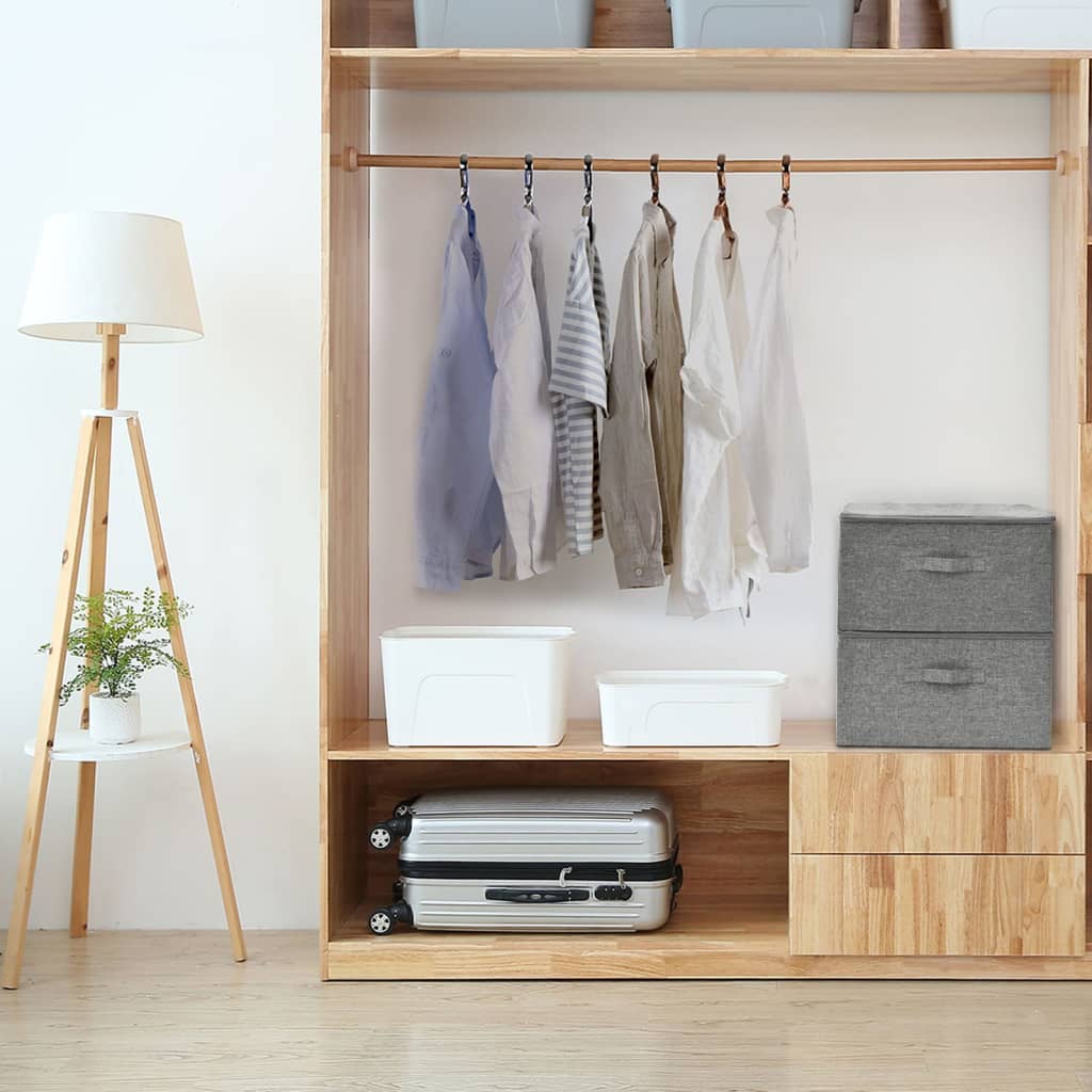Scatole Portaoggetti 2pz In Tessuto 43x34x23 Cm Grigio