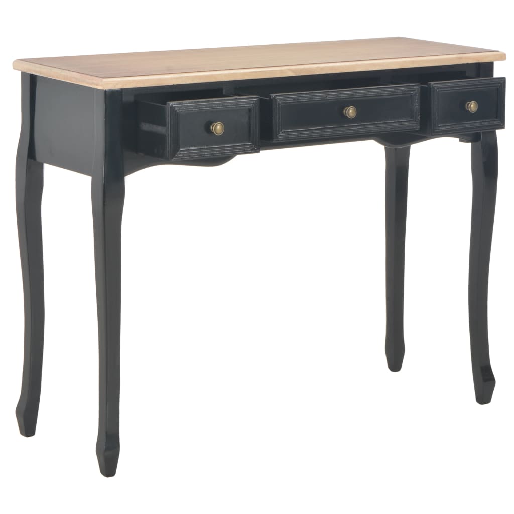280046 Dressing Console Table With 3 Drawers Black