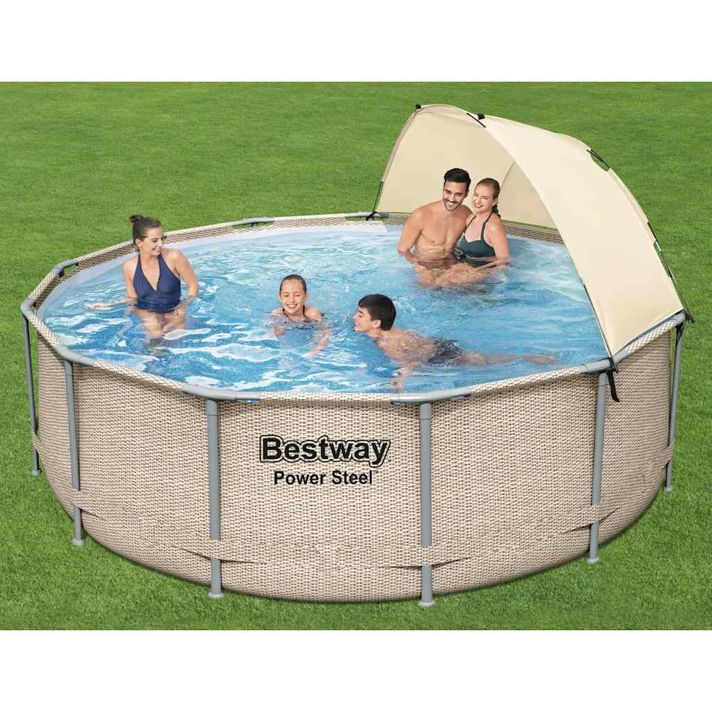 Bestway Set Piscina Con Tettoia Power Steel 396x107 cm
