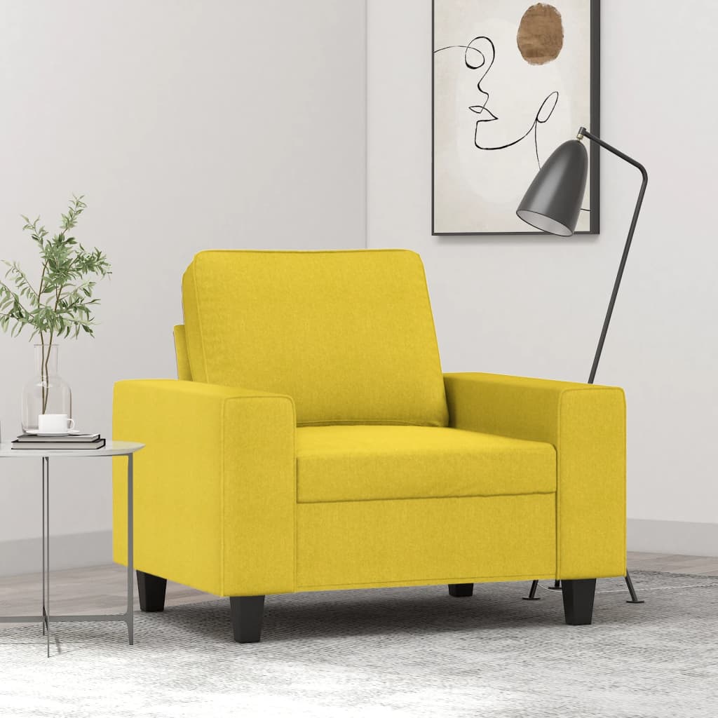 Poltrona Giallo Chiaro 60 Cm In Tessuto