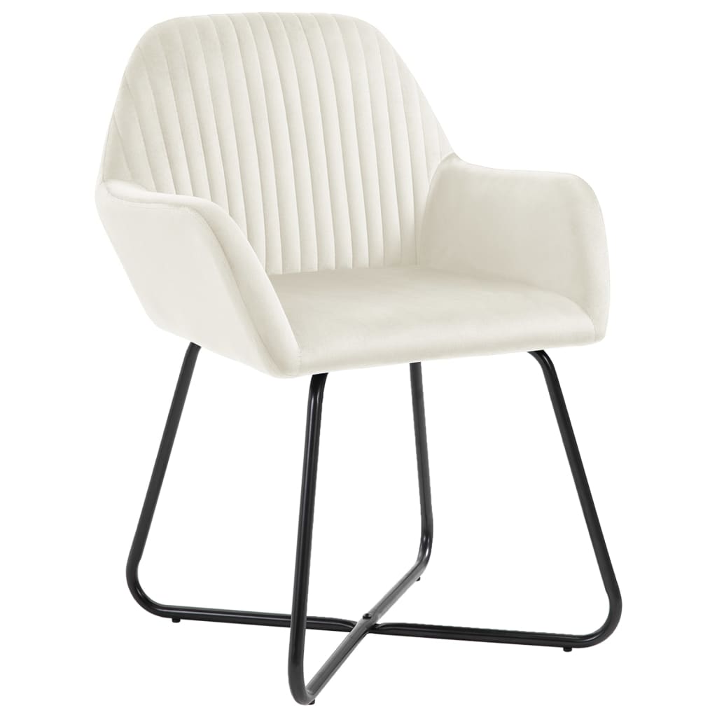 Sedie Da Pranzo 2 Pz Crema In Velluto