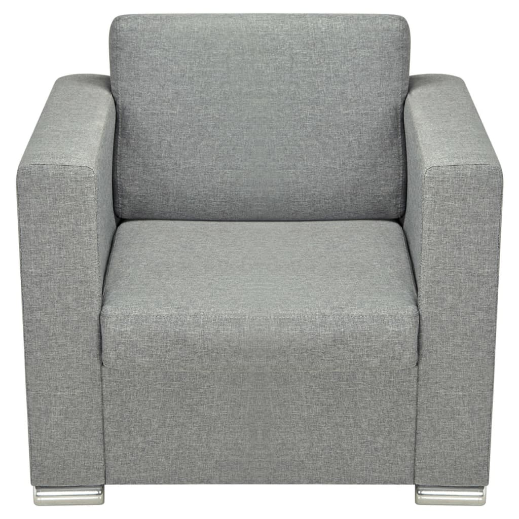 3 Pz Set Di Divani In Stoffa Grigio Chiaro - Image 4