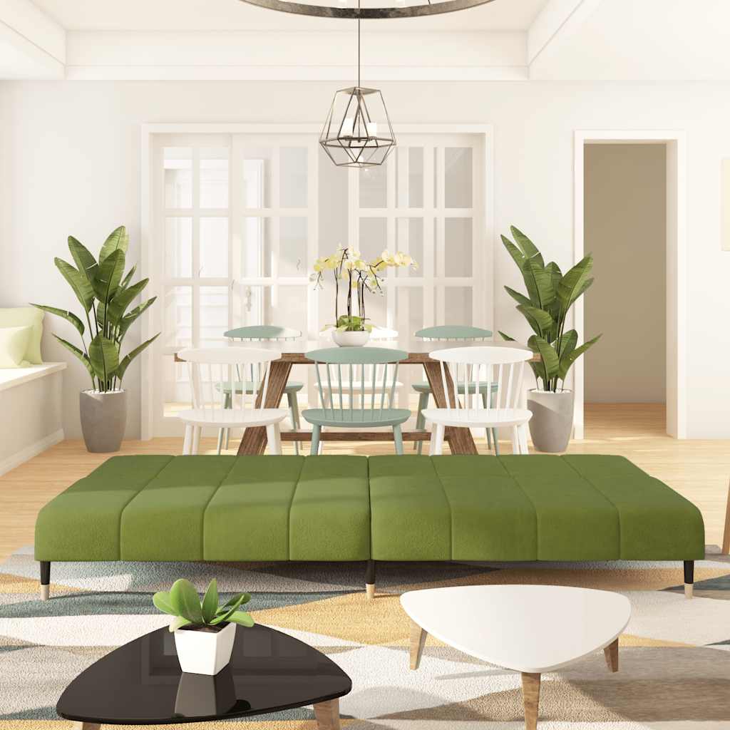 Divano Letto A 2 Posti Verde Chiaro In Velluto - Image 3