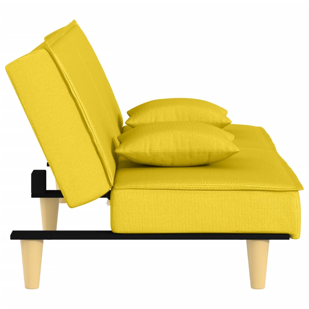 Divano Letto Giallo Chiaro In Tessuto - Image 5