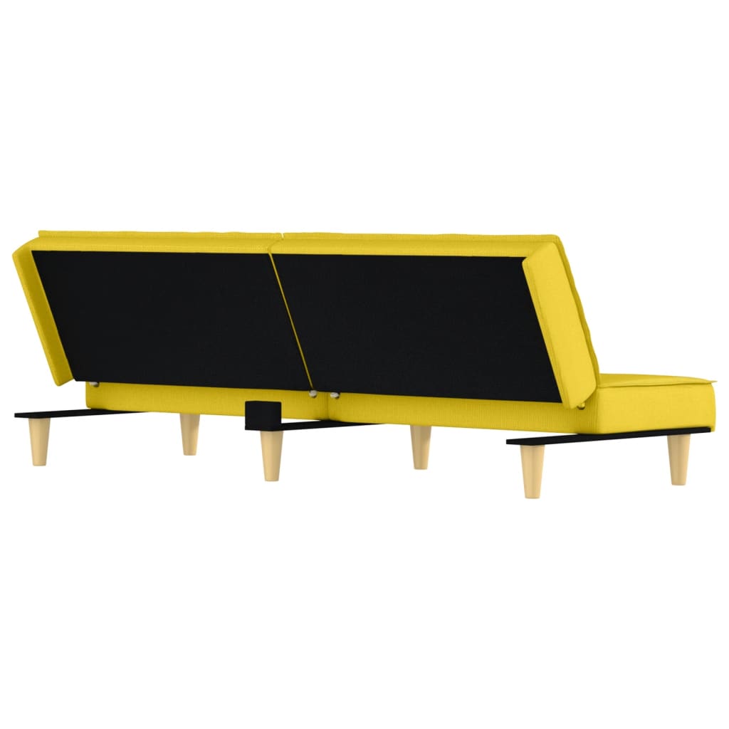 Divano Letto Giallo Chiaro In Tessuto - Image 6