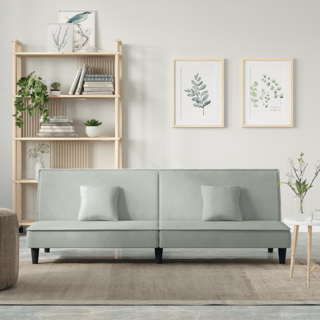 Divano Letto Grigio Chiaro In Velluto