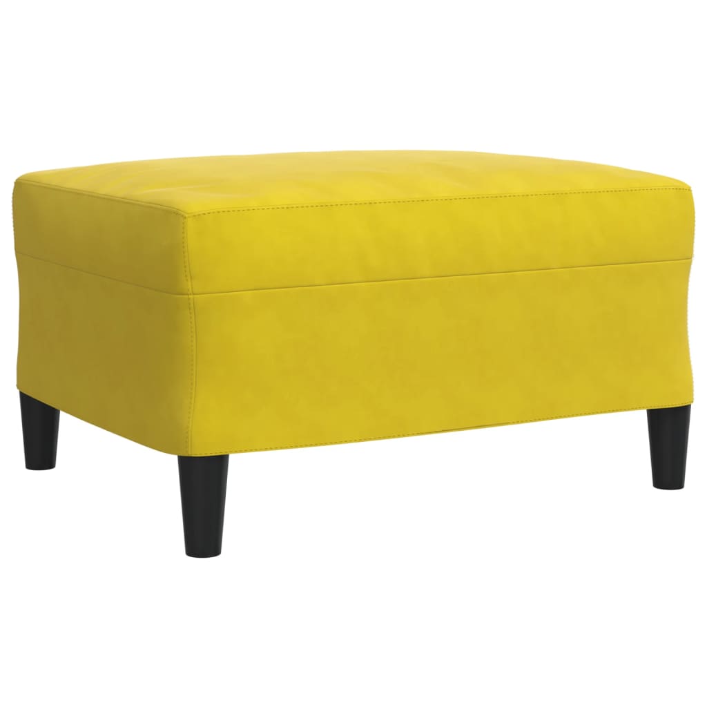 Set Di Divani 3 Pz Con Cuscini Giallo In Velluto - Image 6