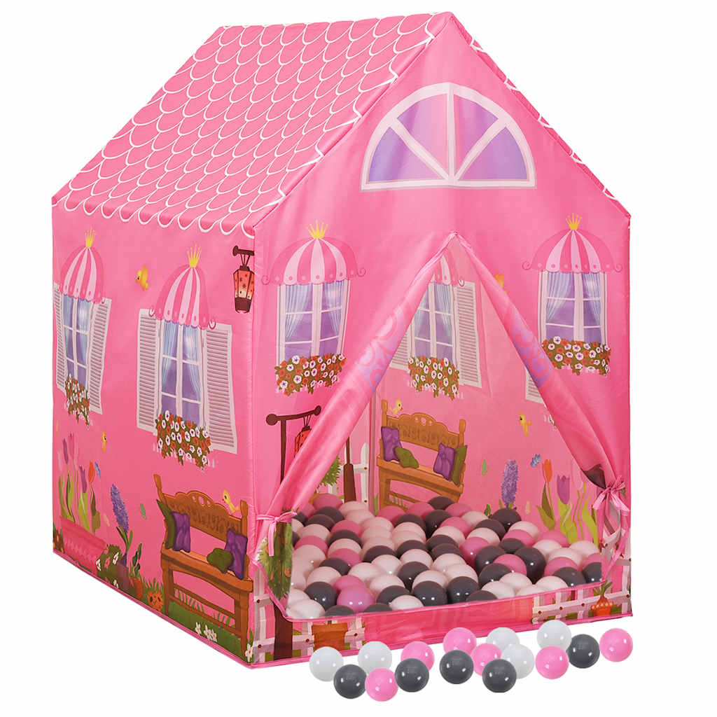 Tenda Da Gioco Per Bambini Rosa Con 250 Palline 69x94x104 cm