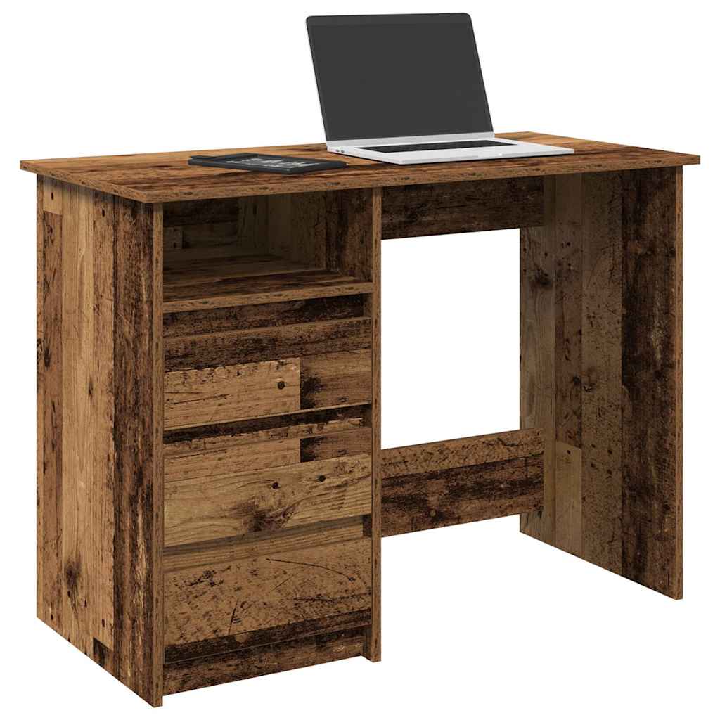 Scrivania Legno Antico 102x50x75 Cm In Legno Multistrato