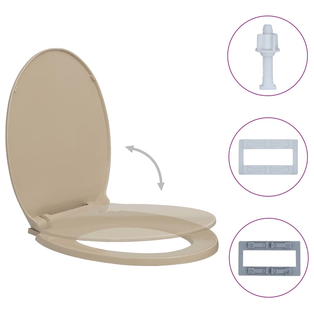 Tavoletta Wc A Chiusura Ammortizzata Beige Ovale