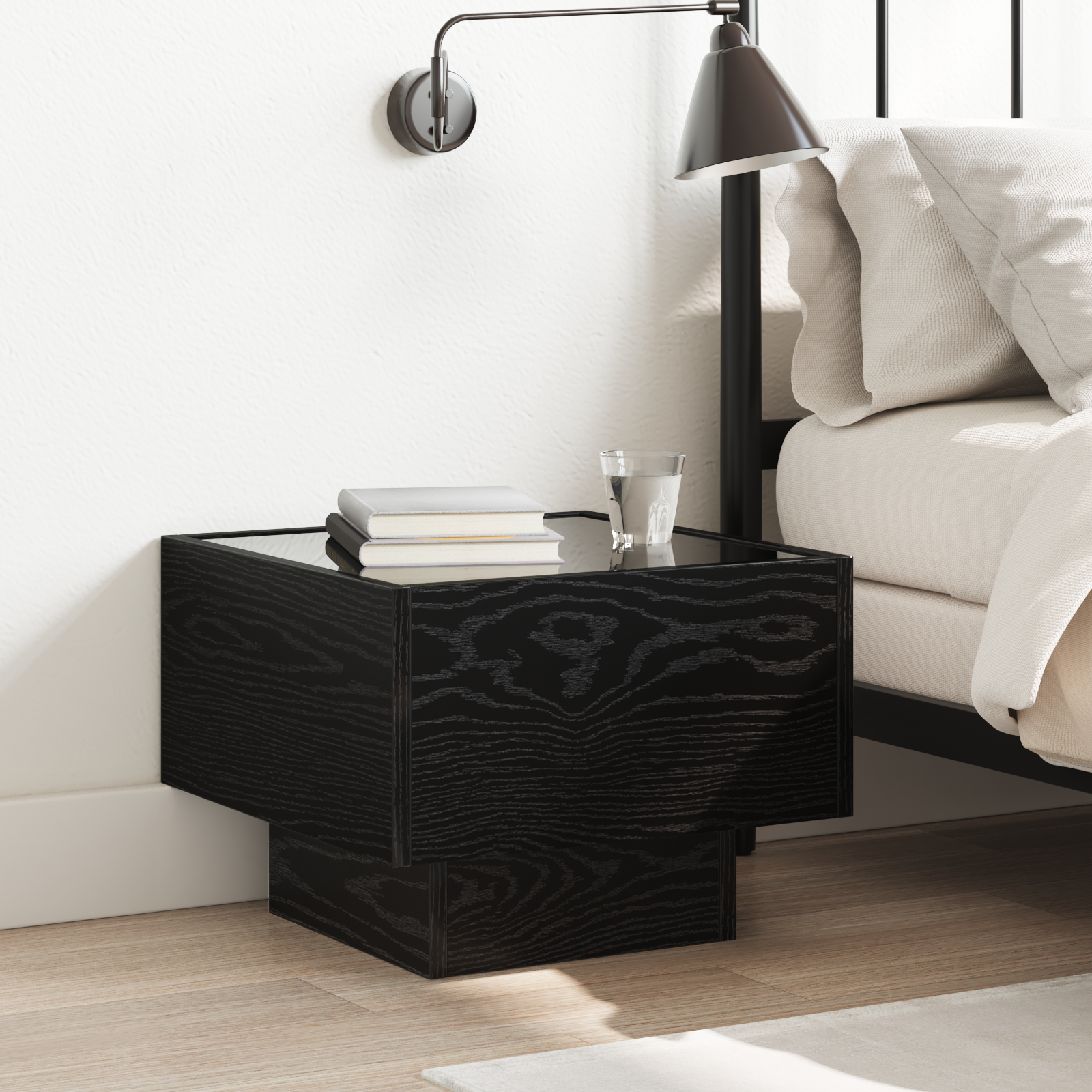Armadio Con Luci A Corde Decorative Rovere Nero 40 X 40 X 30 cm