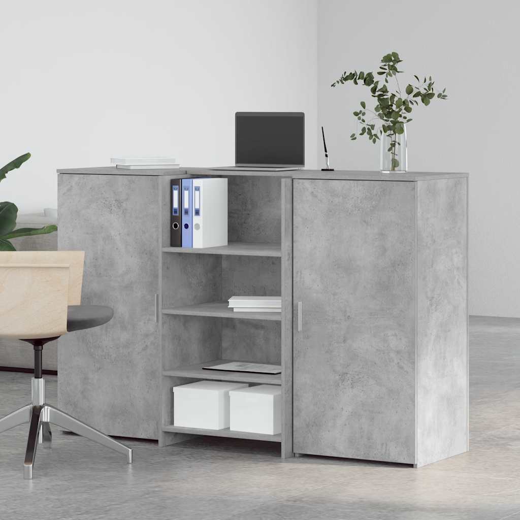 Banco Reception Grigio Cemento 155x50x103,5cm Legno Multistrato - Image 3