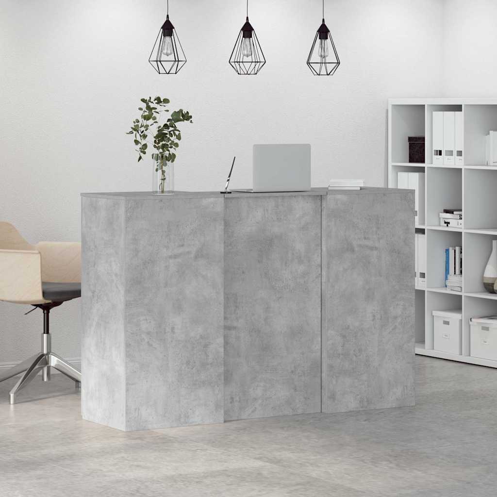 Banco Reception Grigio Cemento 155x50x103,5cm Legno Multistrato - Image 4