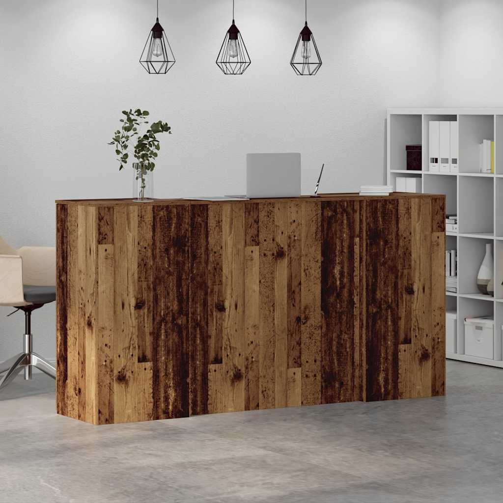 Banco Reception Legno Vecchio 200x50x103,5 Cm Legno Multistrato - Image 4