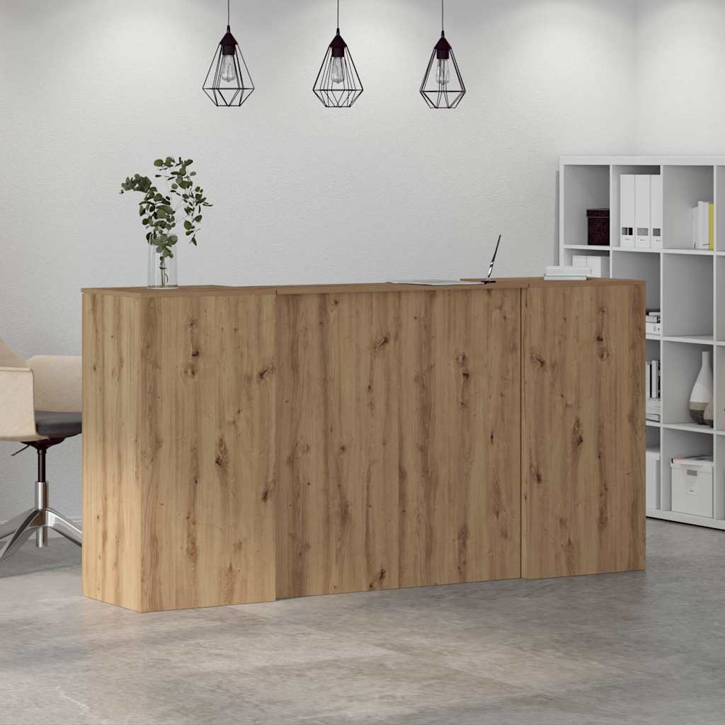 Banco Reception Rovere Artigianale 200x50x103,5cm In Truciolato - Image 4