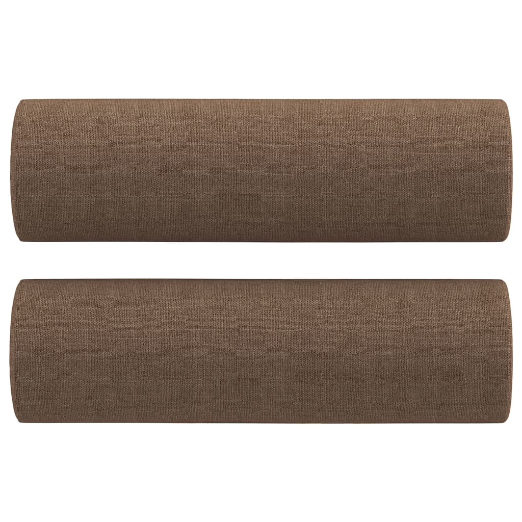 Set Di Divani 3 Pz Con Cuscini Marrone In Tessuto - Image 6