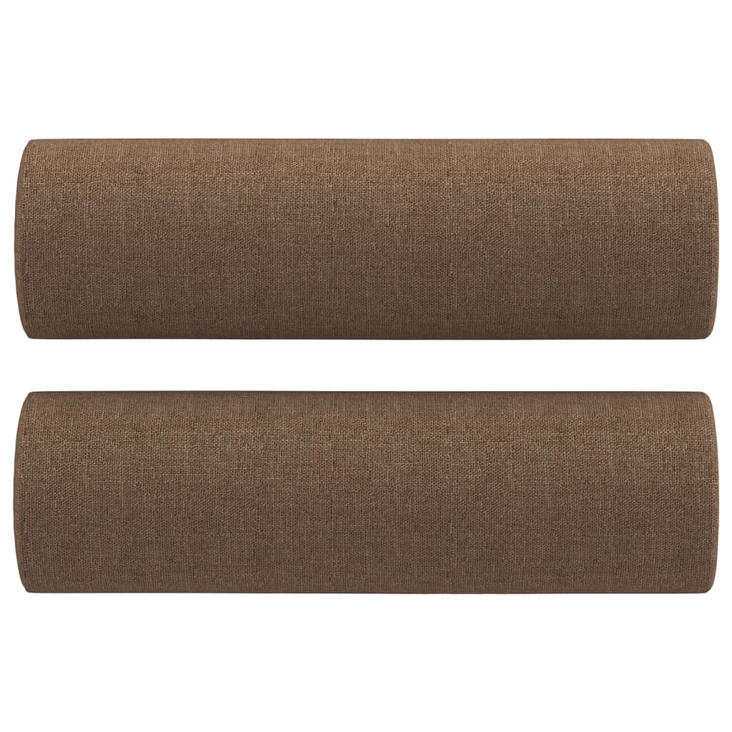Set Di Divani 3 Pz Con Cuscini Marrone In Tessuto - Image 6