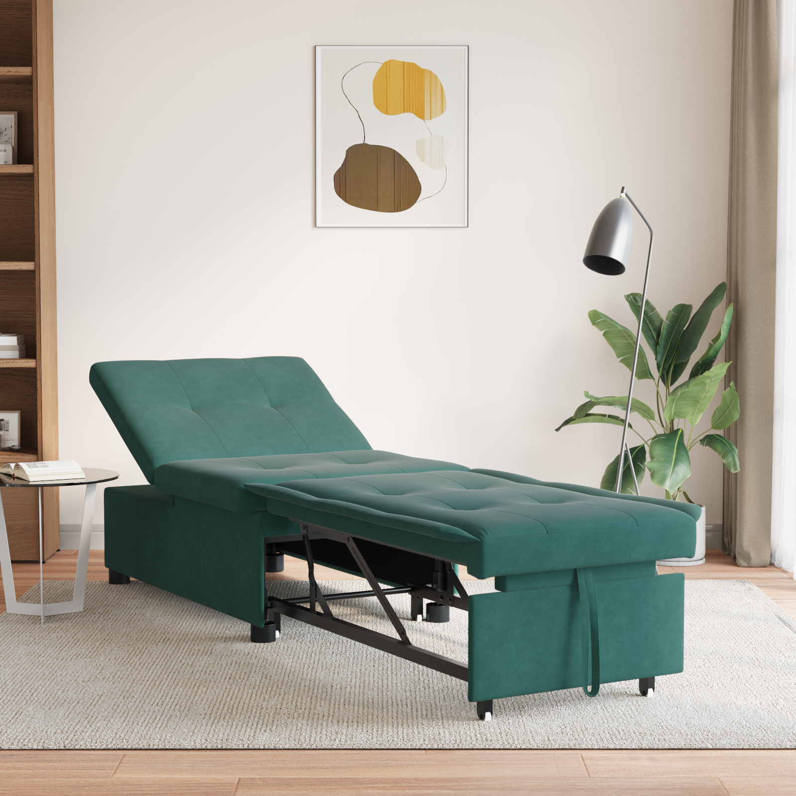 Divano Letto Verde Scuro 67 X 194 X 38 Cm Velluto