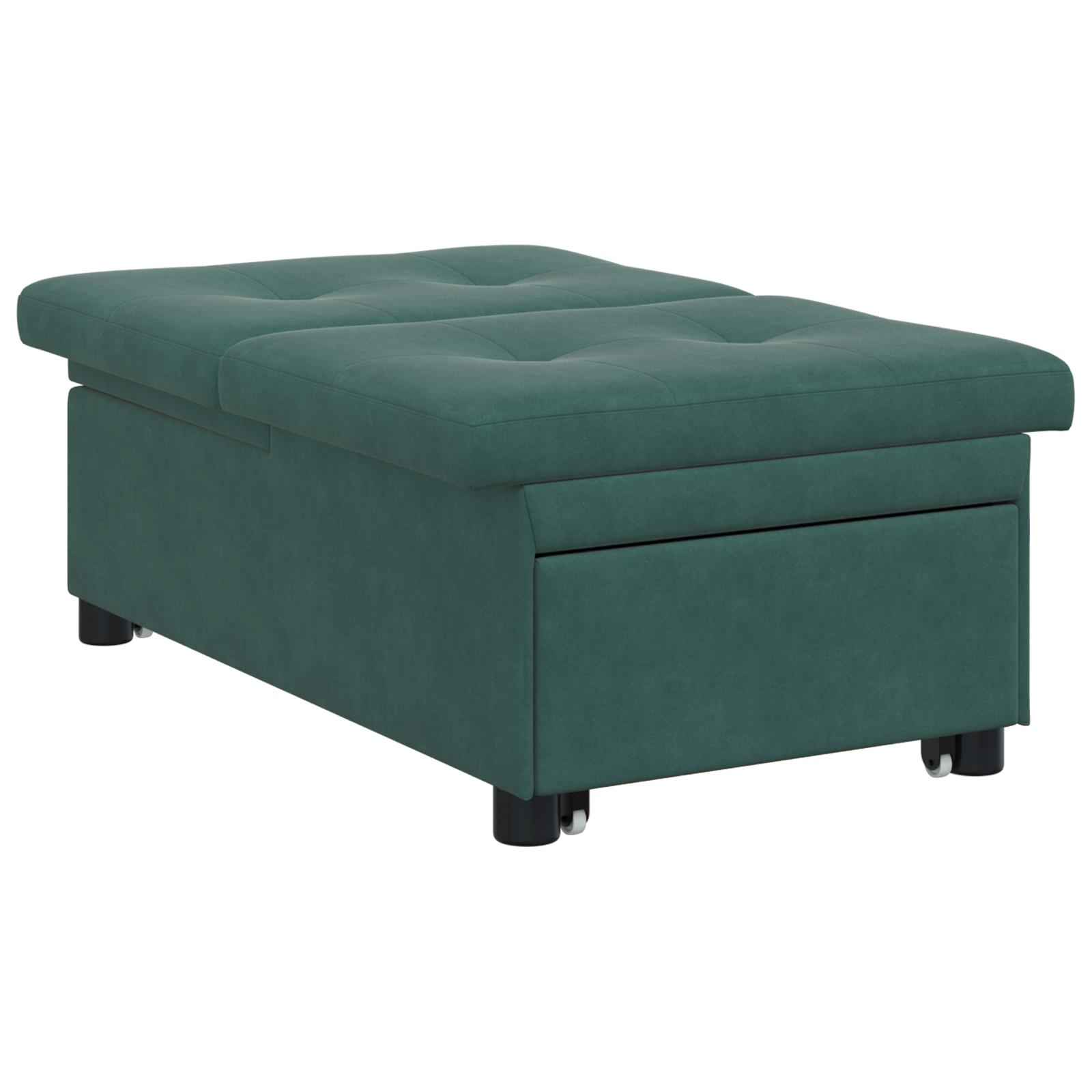 Divano Letto Verde Scuro 67 X 194 X 38 Cm Velluto - Image 4