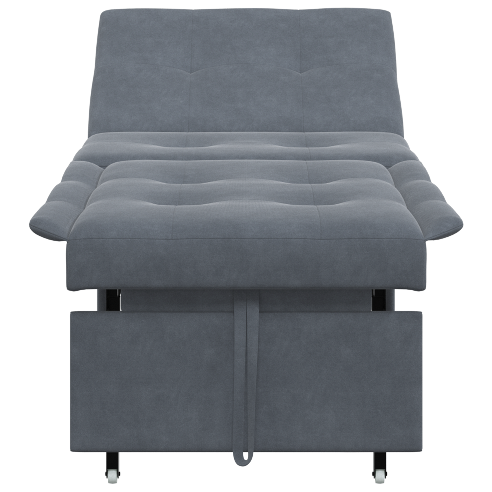 Divano Letto Grigio Scuro 67 X 194 X 38 Cm Velluto - Image 5