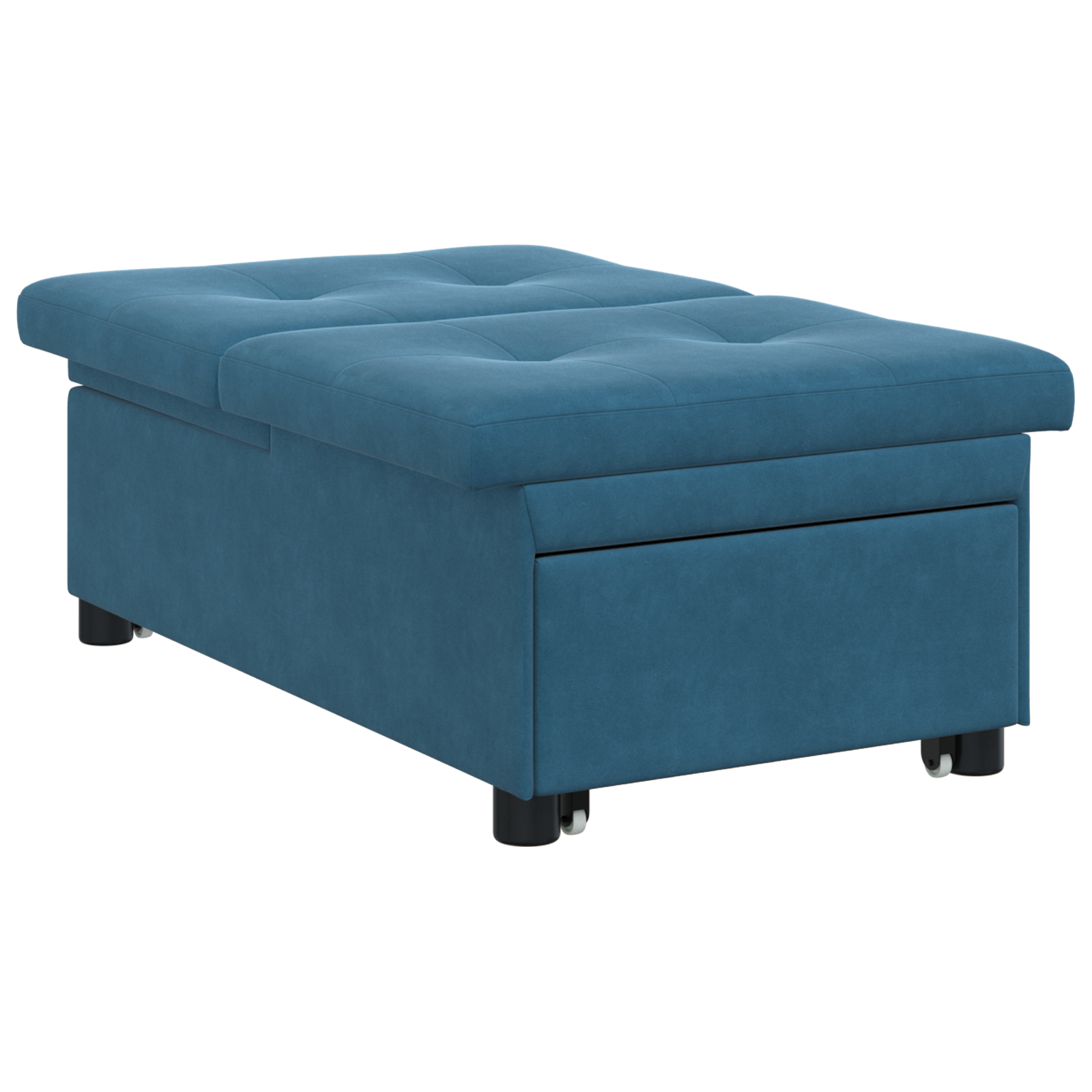 Divano Letto Blu 67 X 194 X 38 Cm Velluto - Image 4