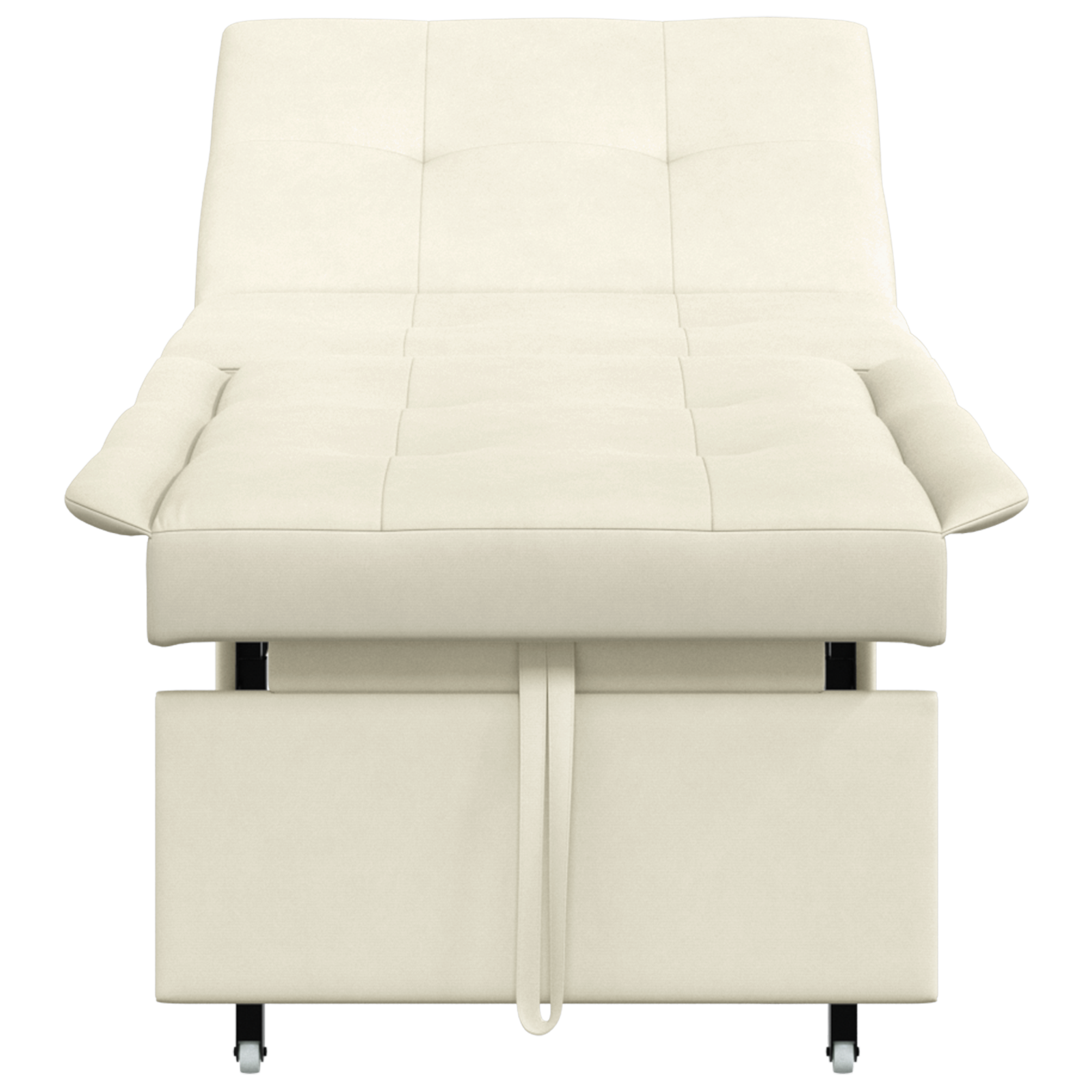 Divano Letto Crema 67 X 194 X 38 Cm Velluto - Image 5