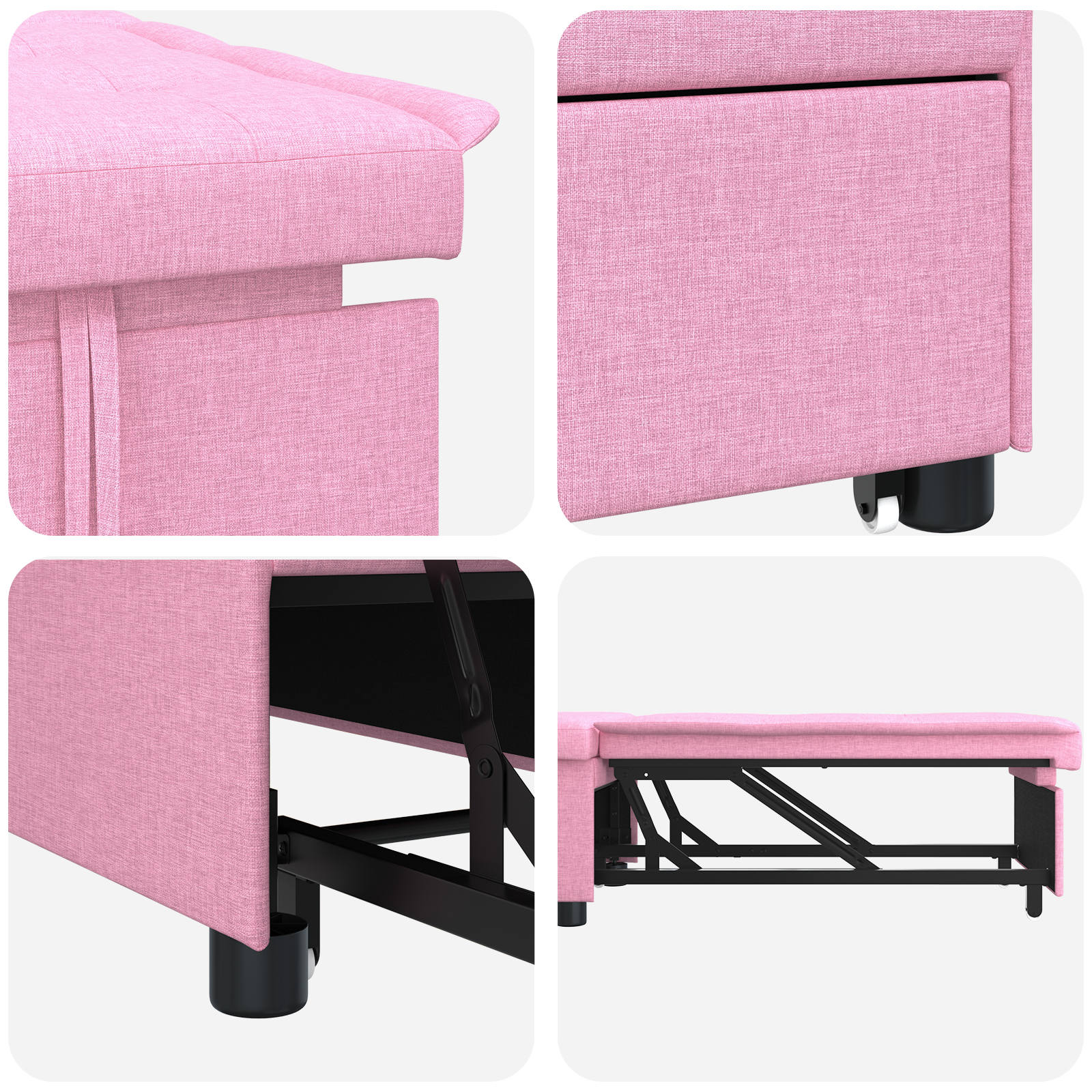 Divano Letto Rosa 194 X 67 X 37 Cm Tessuto - Image 6