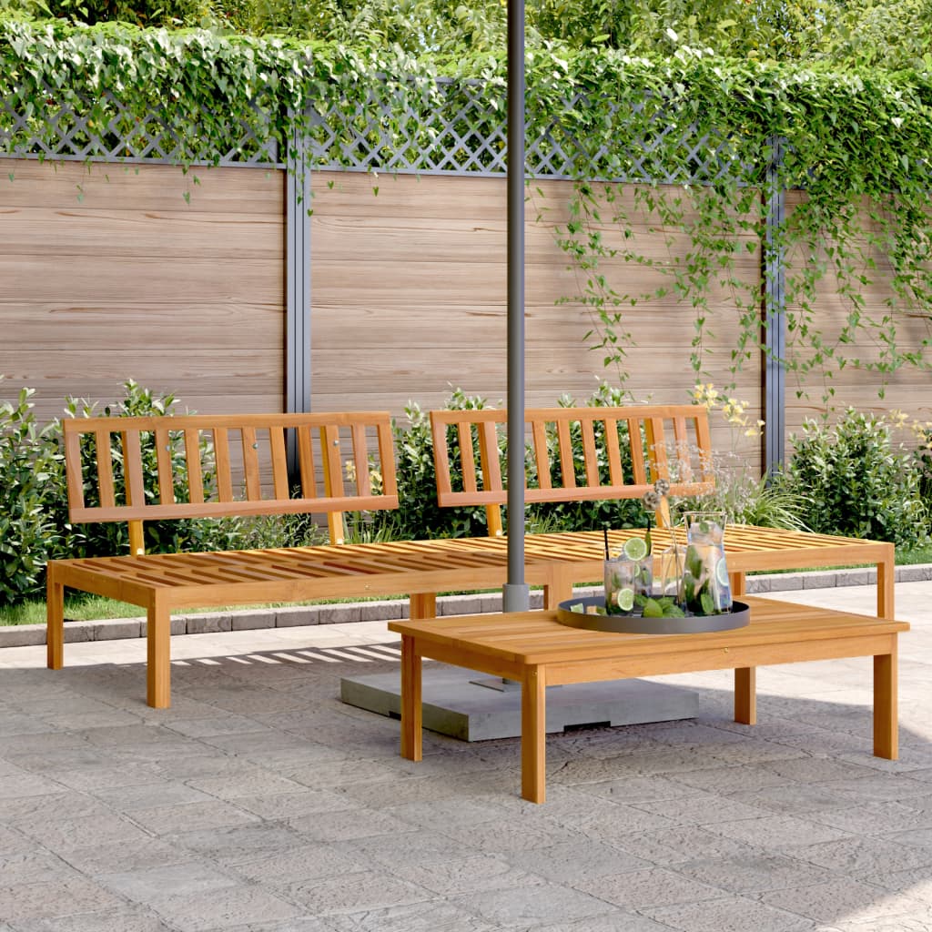 Divani Centrali Da Giardino Pallet 2pz Legno Massello Di Acacia