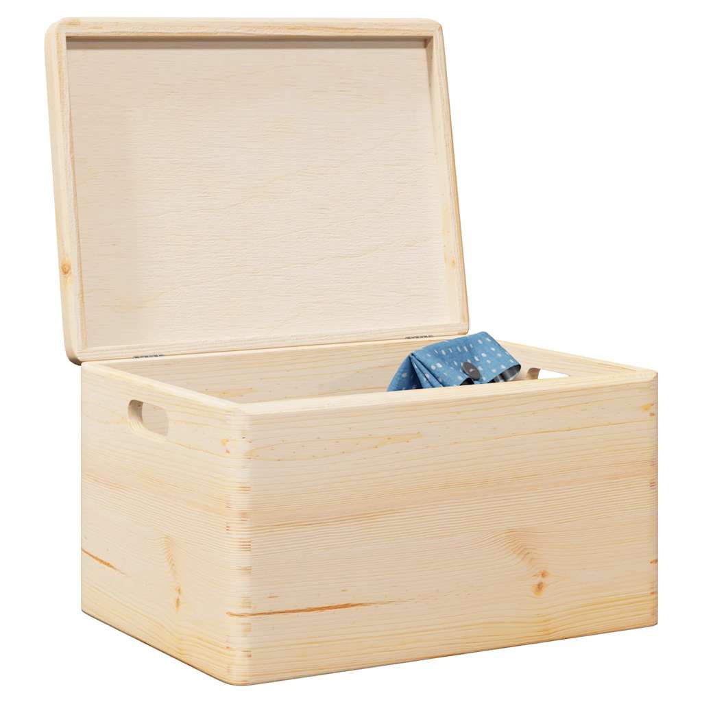 Scatola In Legno Con Coperchio&manici 40x30x23 Cm Legno Di Pino