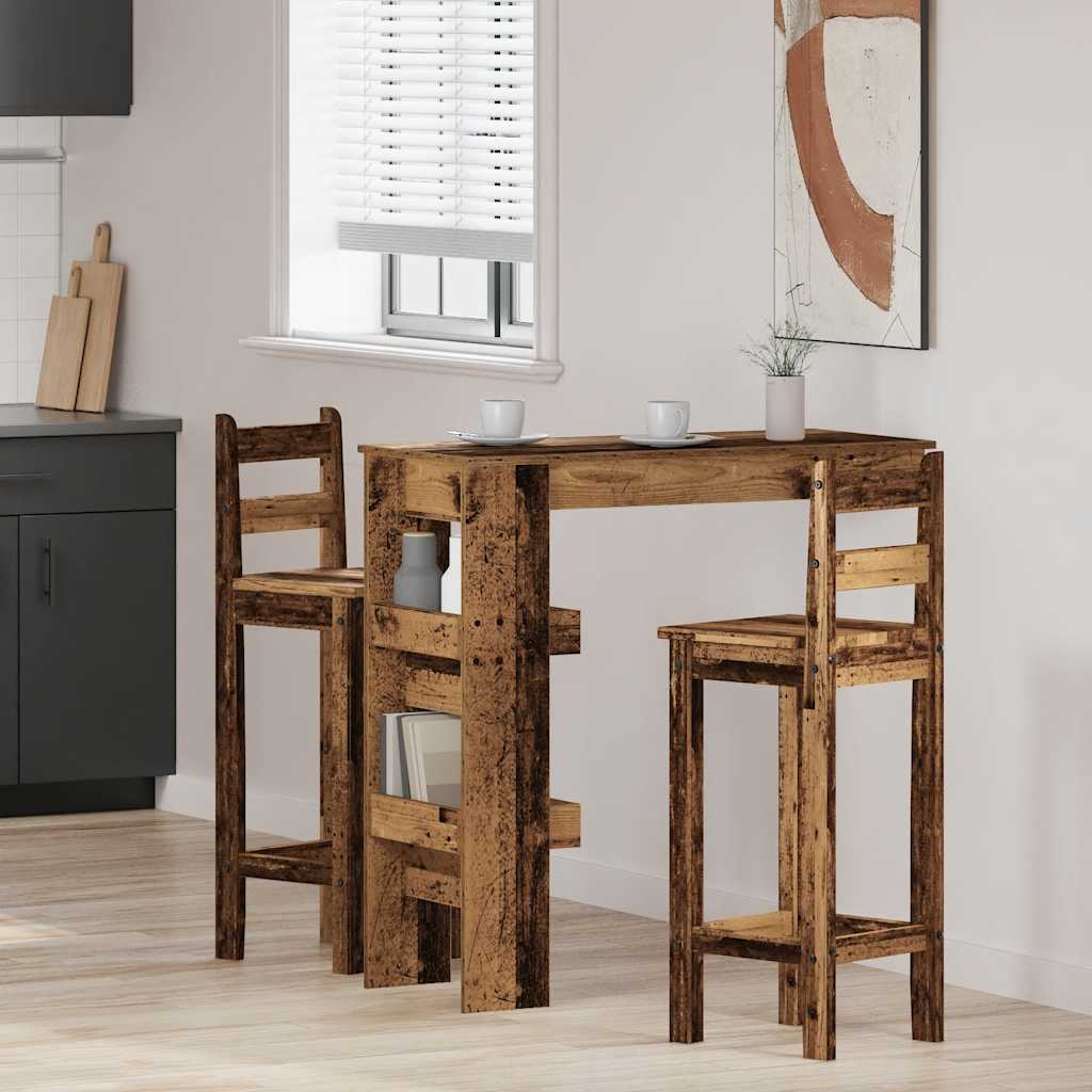 Bancone Da Muro Legno Antico 102x45x103,5cm Legno Multistrato - Image 3