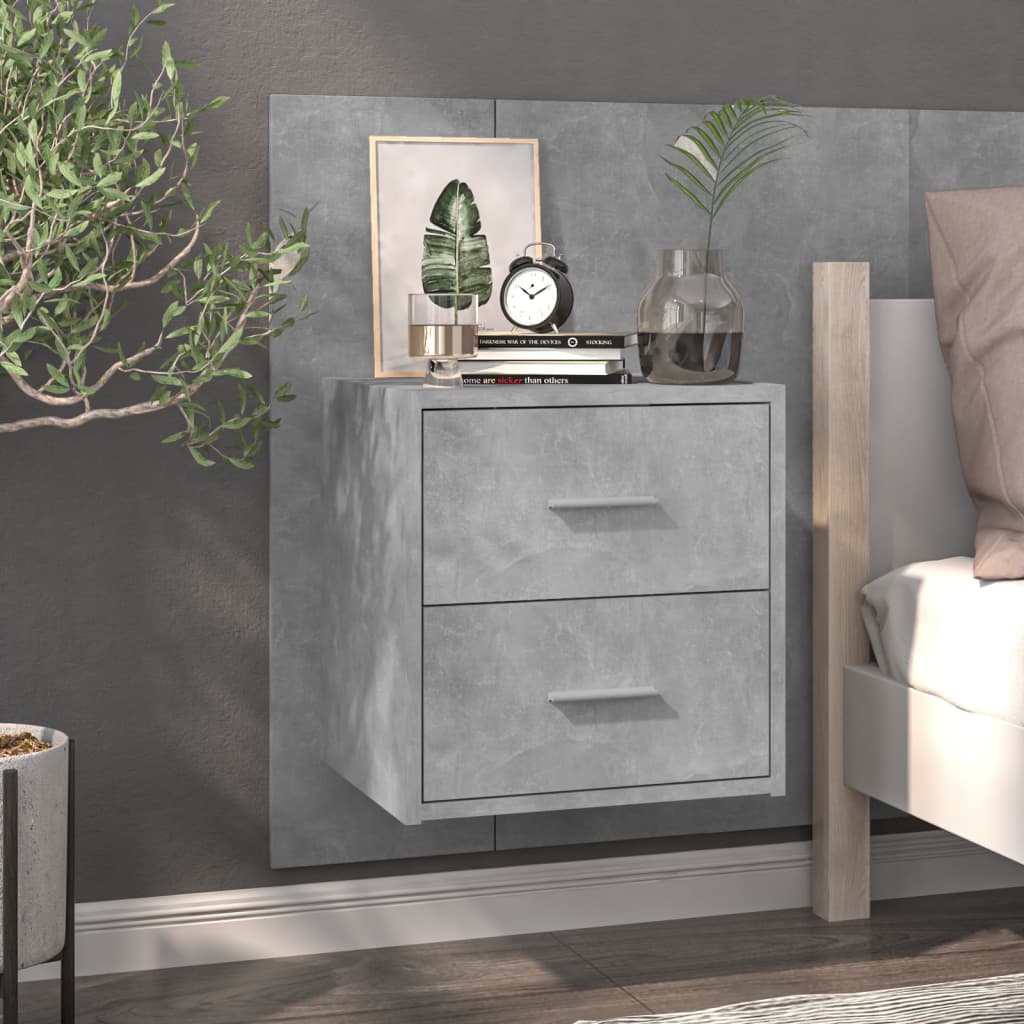 Comodini A Muro 2 Pz Grigio Cemento - Image 3