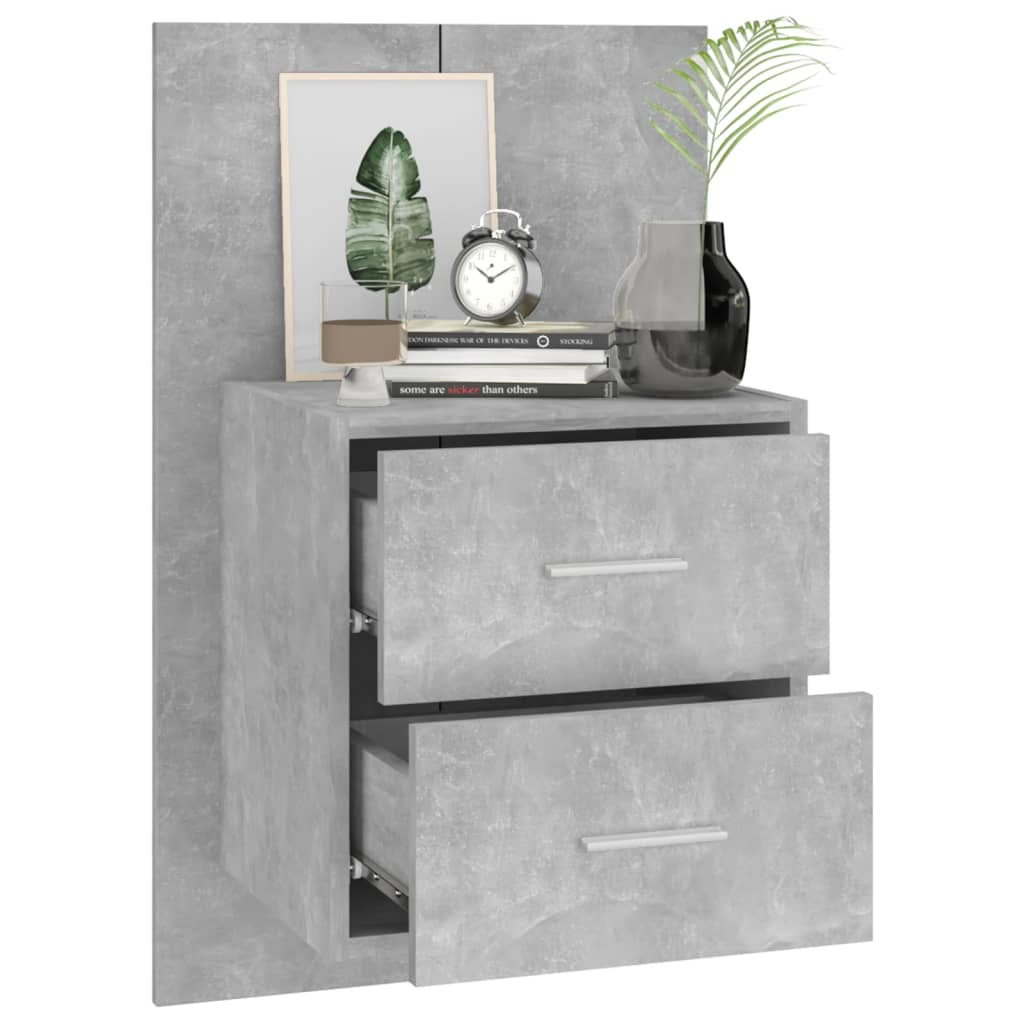 Comodini A Muro 2 Pz Grigio Cemento - Image 4