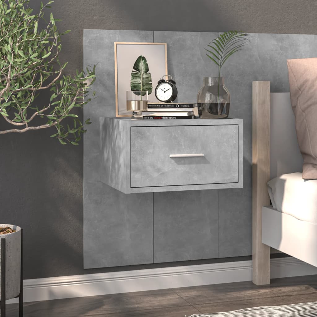 Comodini A Muro 2 Pz Grigio Cemento - Image 3
