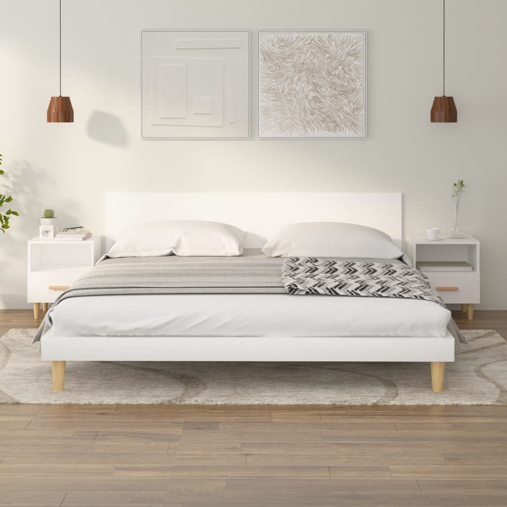 Comodini 2 Pz Bianchi 40x35x47 cm